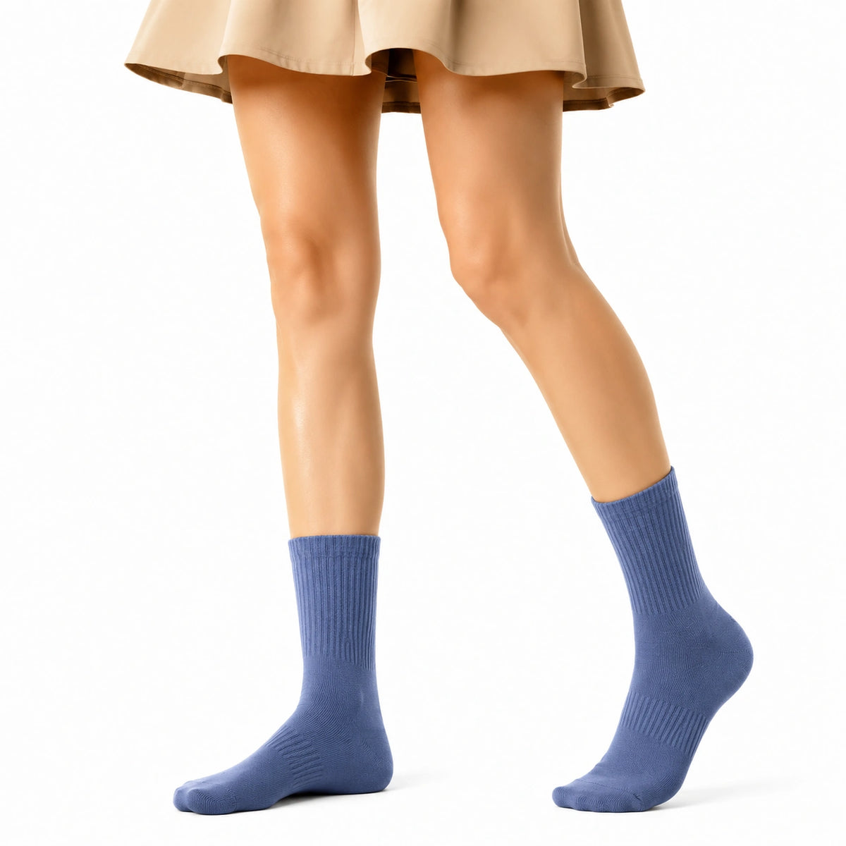 Damensocken Größe 35-38 Blau aus Textil gerippt für Freizeit