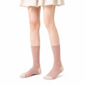 Unisex Socken Größe 39-42 aus Textil in Rosa Creme gerippt für Alltag