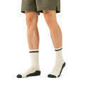 Socken 39-42 aus Textilgewebe in Creme Dunkelgrün gerippt für Alltag und Sport
