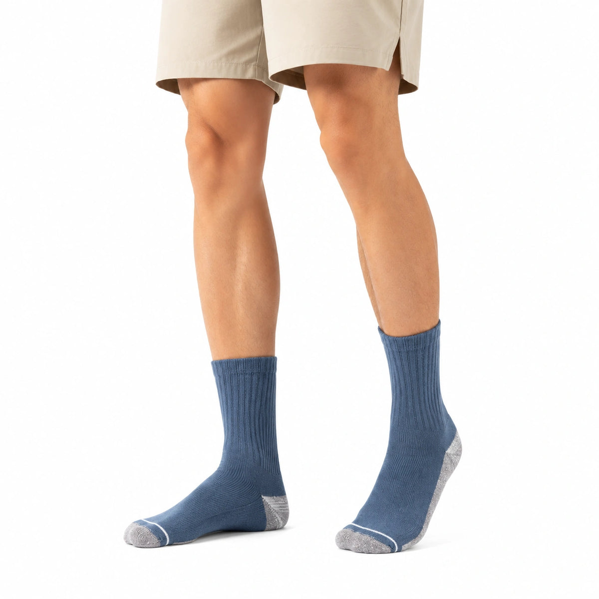 Sportsocken 39-42 blau/grau gerippt für Alltag