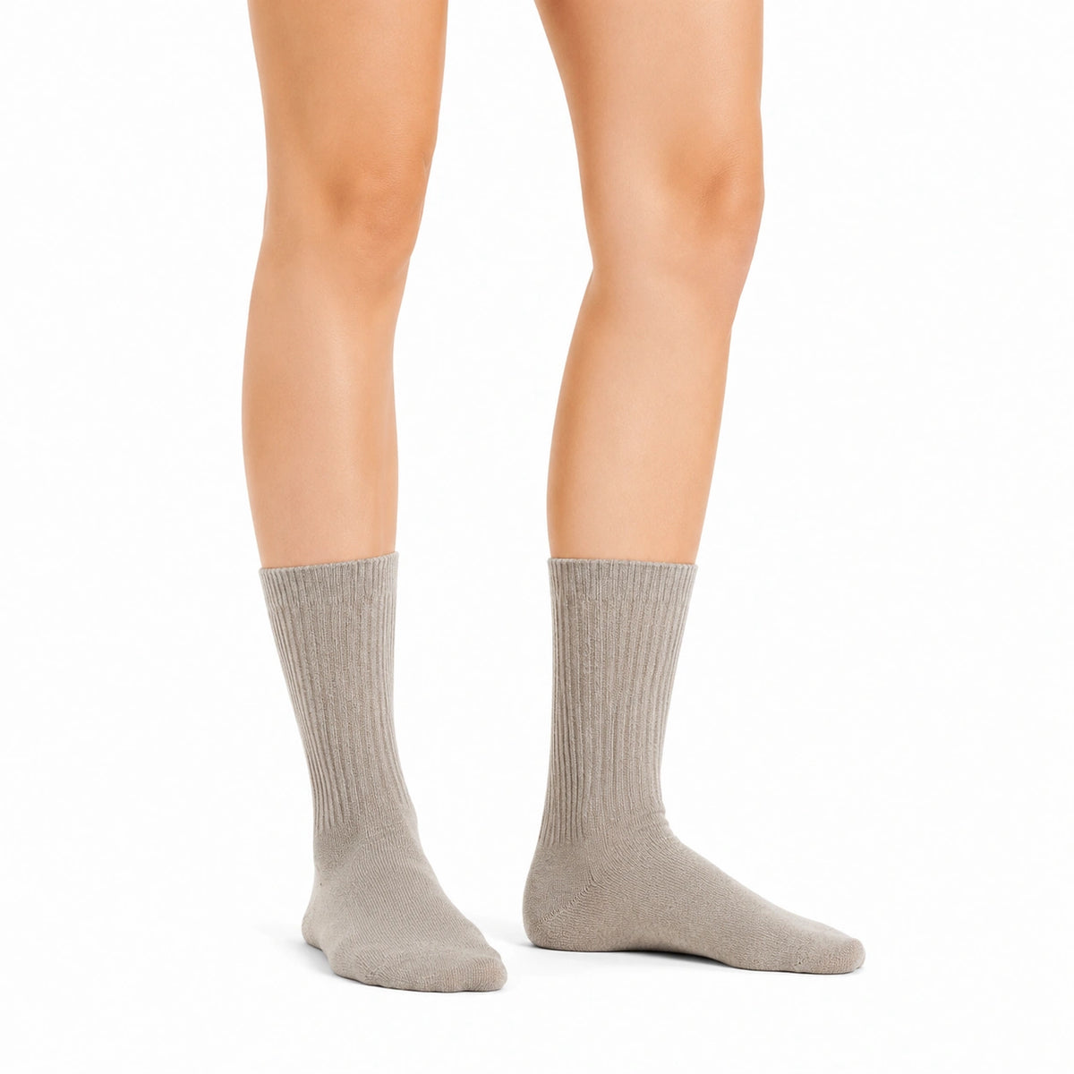 Socken 39-42 aus Textil in Beige gerippt für Alltag