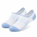 Sneakersocken Größe 35-38 aus Textil Weiß Hellblau gestreift