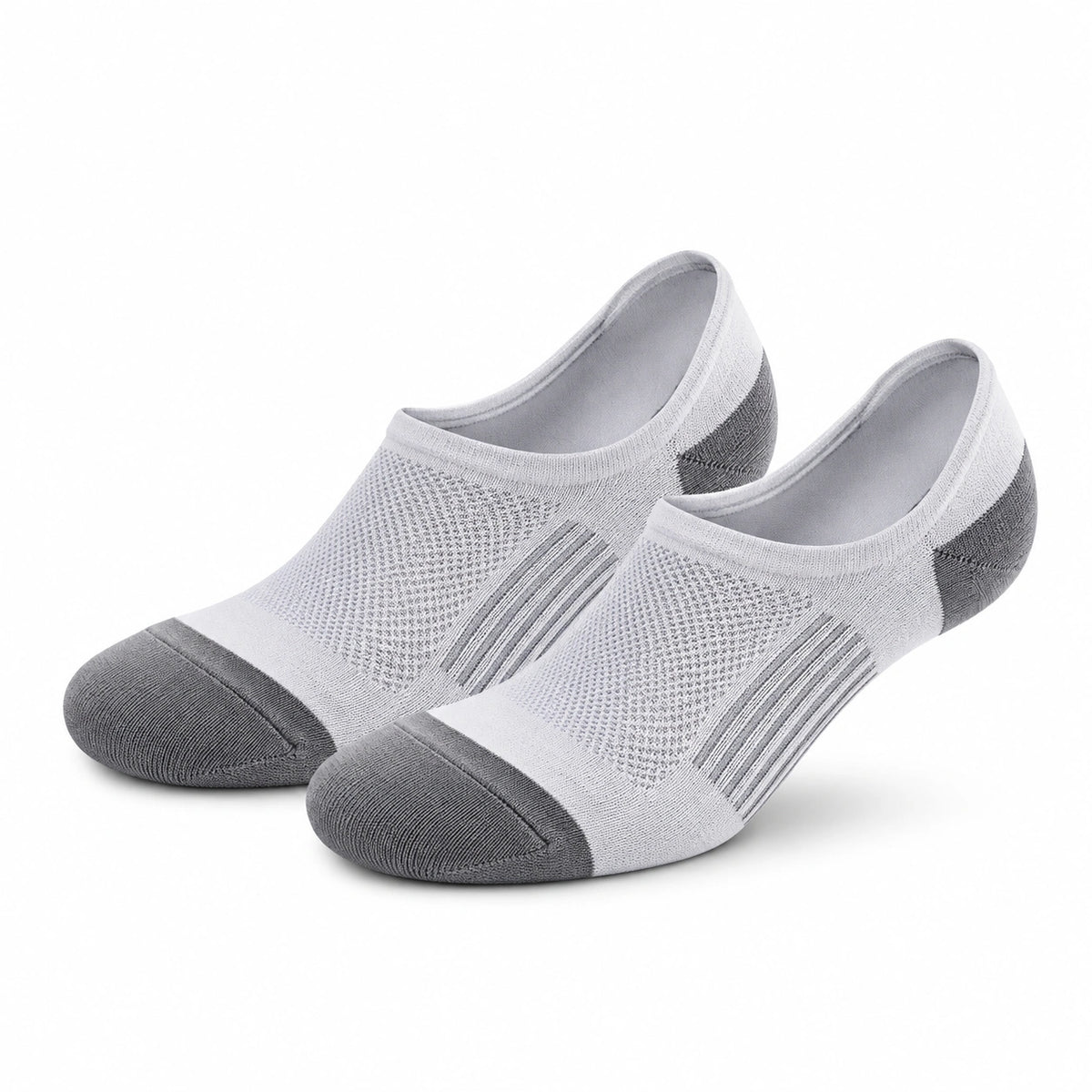 Sneakersocken 43-46 aus Textilstrick Hellgrau Dunkelgrau atmungsaktiv für Alltag und Sport