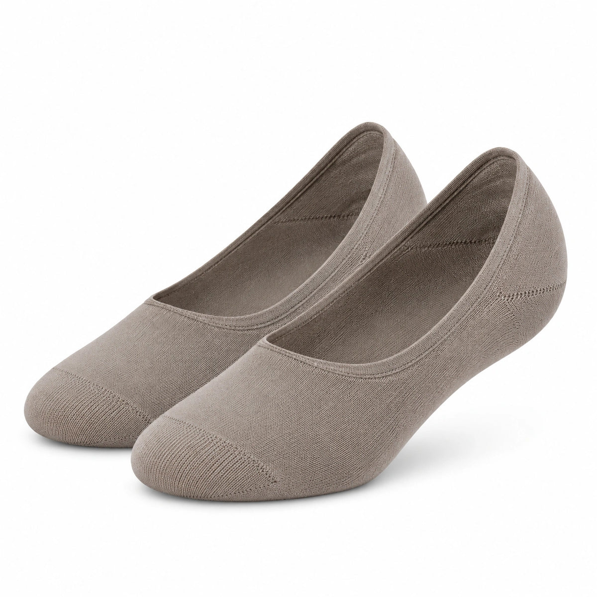 Damen Füßlinge 35-38 aus Textil in Taupe - nahtloser Ballerina Stil