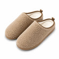 Hausschuhe Größe 40/41 aus Textil in Beige mit Teddyfutter und flacher Sohle