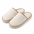 Hausschuhe Größe 42/43 Textil Creme mit gepolsterter Sohle