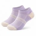 Sneakersocken 35-38 aus Textilfaser in Flieder/Creme mit geripptem Bund