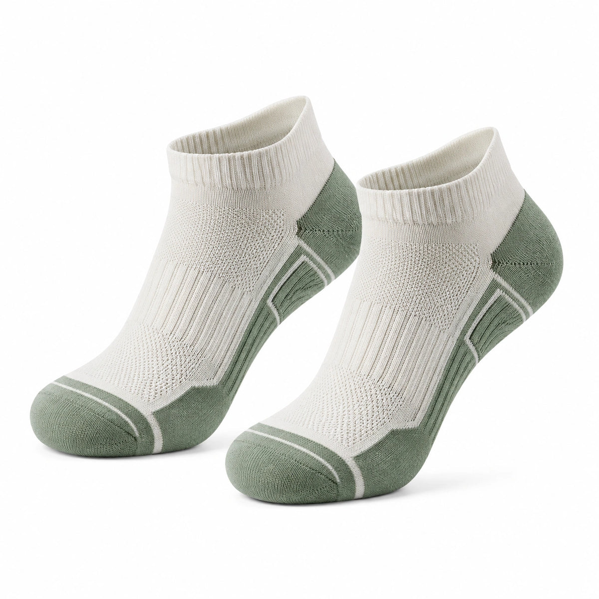 Sportsocken Größe 39-42 aus Textil in Weiß Grün atmungsaktiv