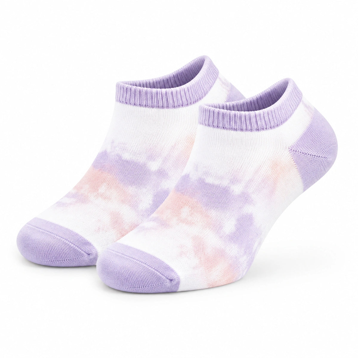 Sneakersocken Größe 39-42 in Weiß Lila Rosa mit Rippbund