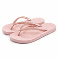 Zehentrenner 42/43 aus Kunststoff Rosa mit Glitzerriemen für Sommer