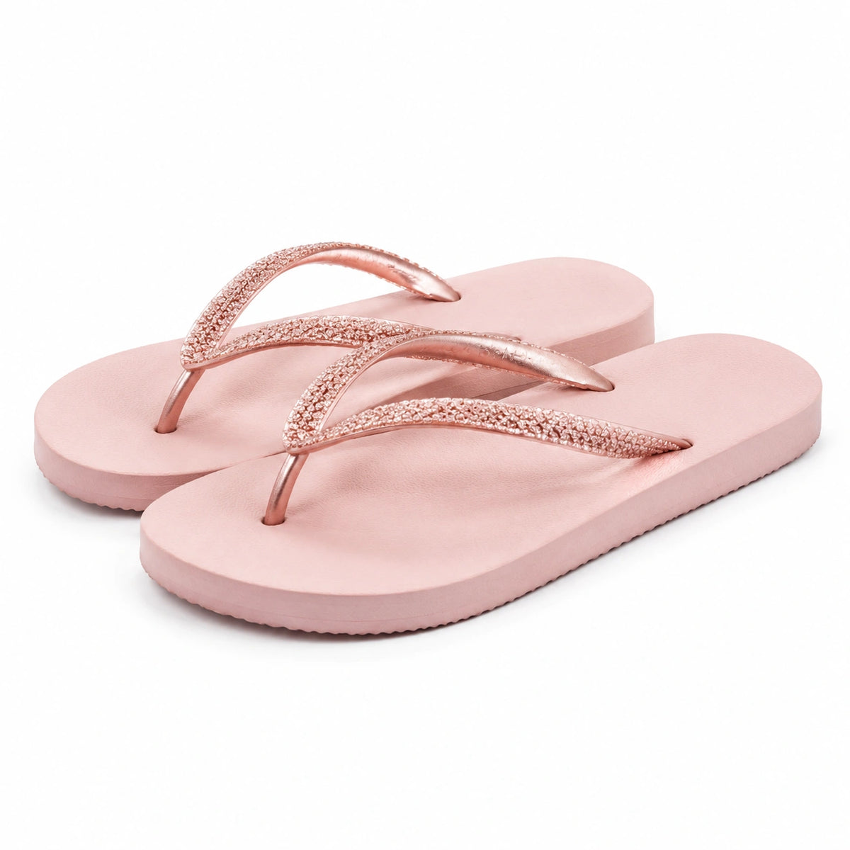 Zehentrenner 42/43 aus Kunststoff Rosa mit Glitzerriemen für Sommer