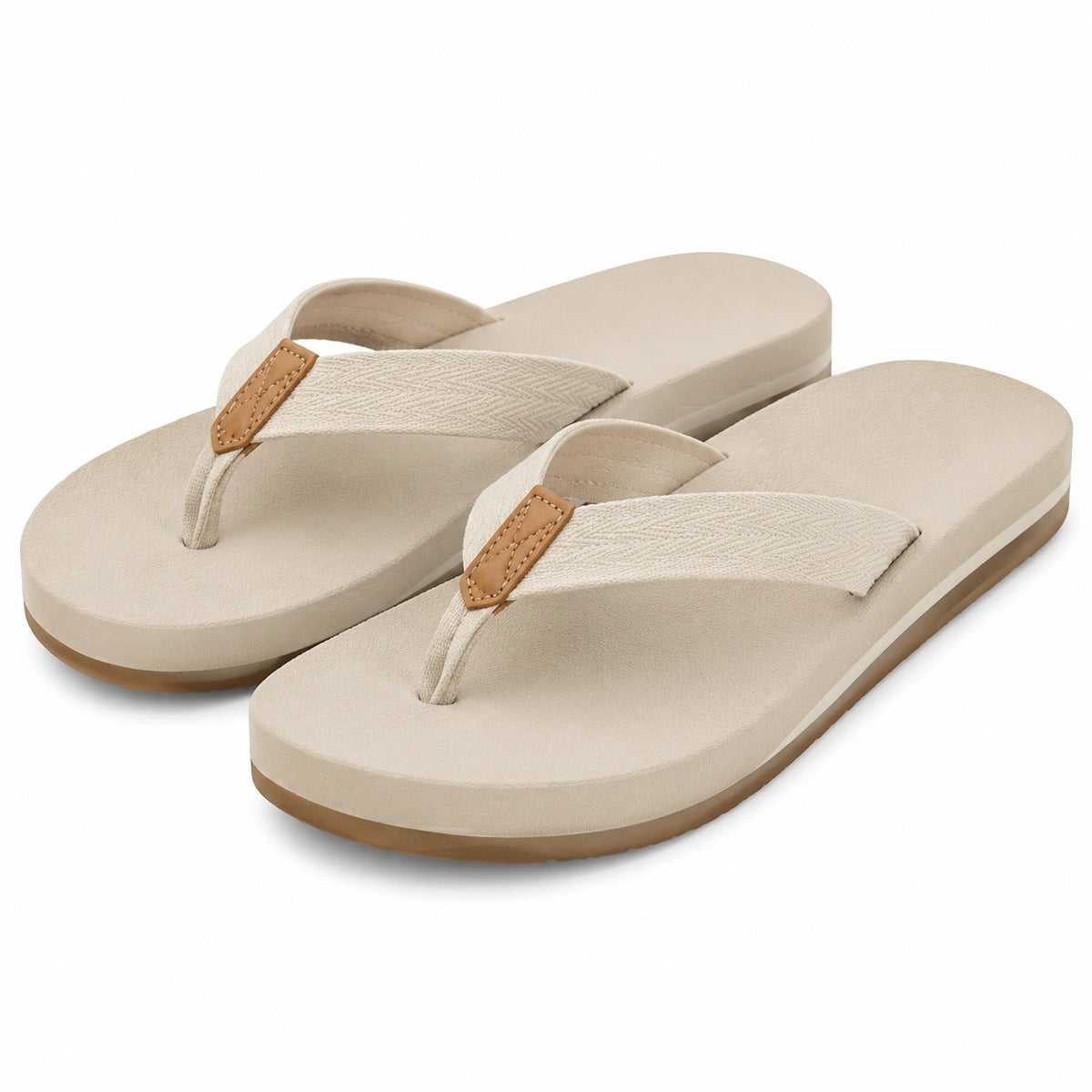 Zehentrenner 40/41 aus Textil und Synthetik in Beige für Freizeit im minimalistischen Stil