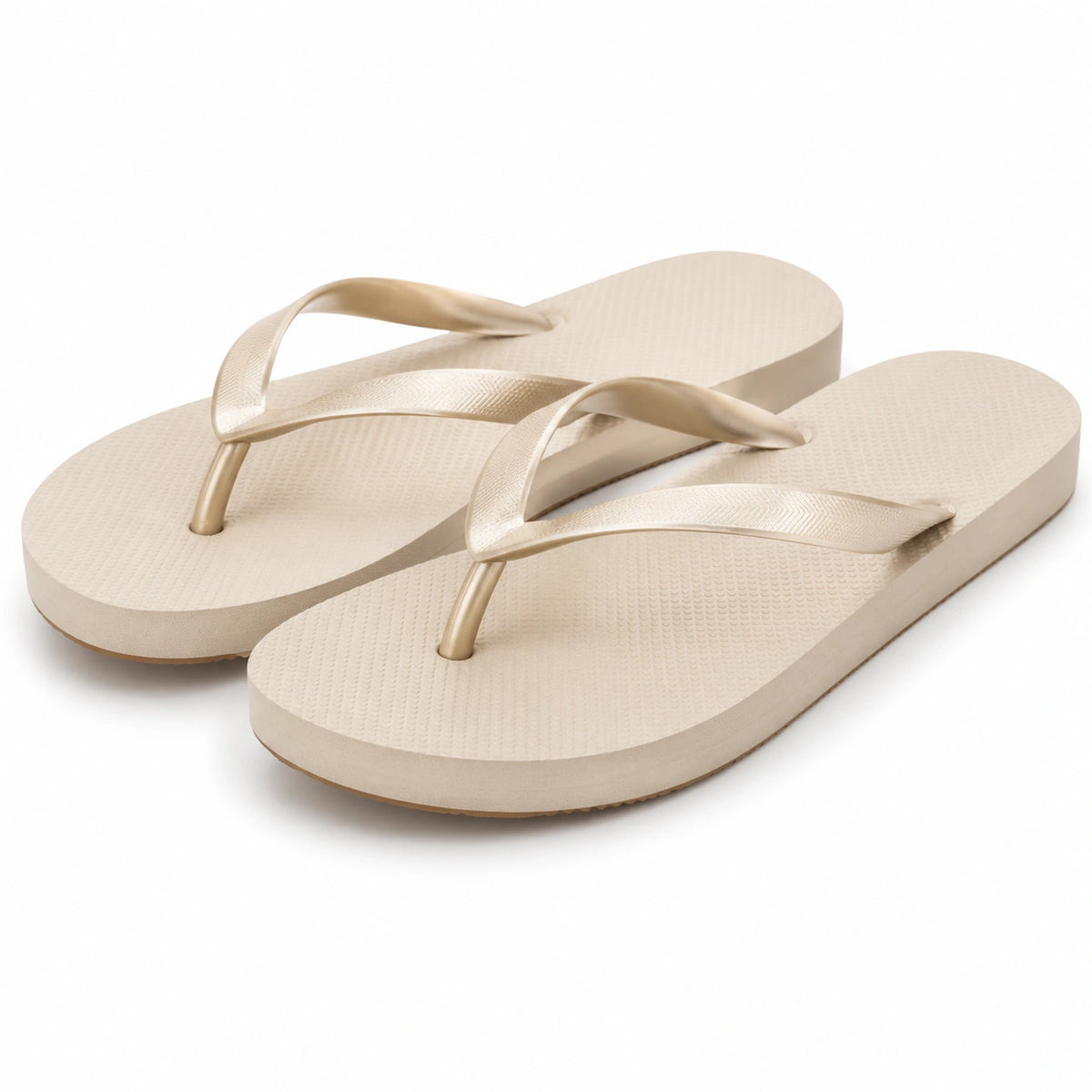 Zehentrenner Größe 40/41 aus Synthetik in Beige mit strukturierter Sohle