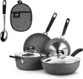 KASANOVA Backofen, Silber, New Petra Dark Topf-Set, Töpfe und Pfannen für Induktion und bis 180°C