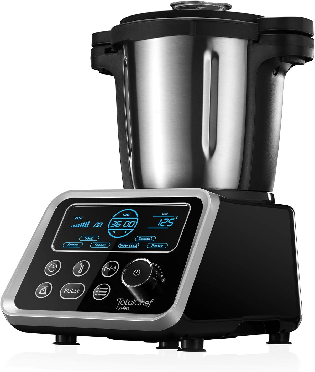 Ufesa Universalküchenmaschinen, 1700 W, 3,5 l, Schwarz, Totalchef RK5 Küchenmaschine mit Kochen, verschiedene Programme zum Kochen