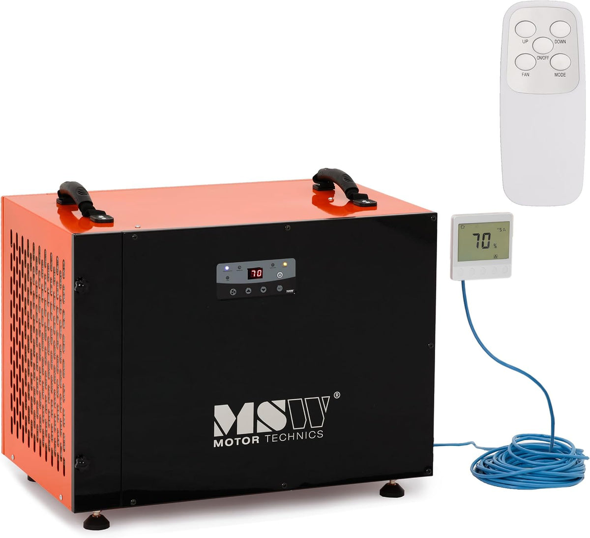 MSW Motor Technics Luftentfeuchter, 400 m, 72 l, 90 m, Weiß, Bautrockner / 24 h ² ³/h Raumentfeuchter Trocknungsgerät