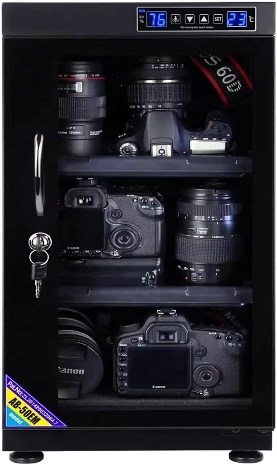 Trockenschrank Kamera, Grau, für objektiv und Fotoausrüstung, elektronisch, feuchtigkeitsbeständig, mit LED-Digitalanzeige