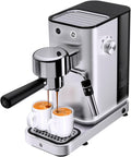 WMF Kaffeemaschine, 15 bar, Silber, Lumero Siebträgermaschine, kompakte Espressomaschine aus Edelstahl mit, Thermoblock-Heizsystem