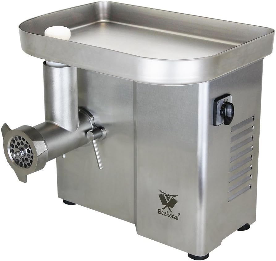 Beeketal Fleischwölfe, 150 kg/Std., 550 Watt, 550 W, Schwarz, 'FW550P' Industrie Fleischwolf für bis zu Durchsatz