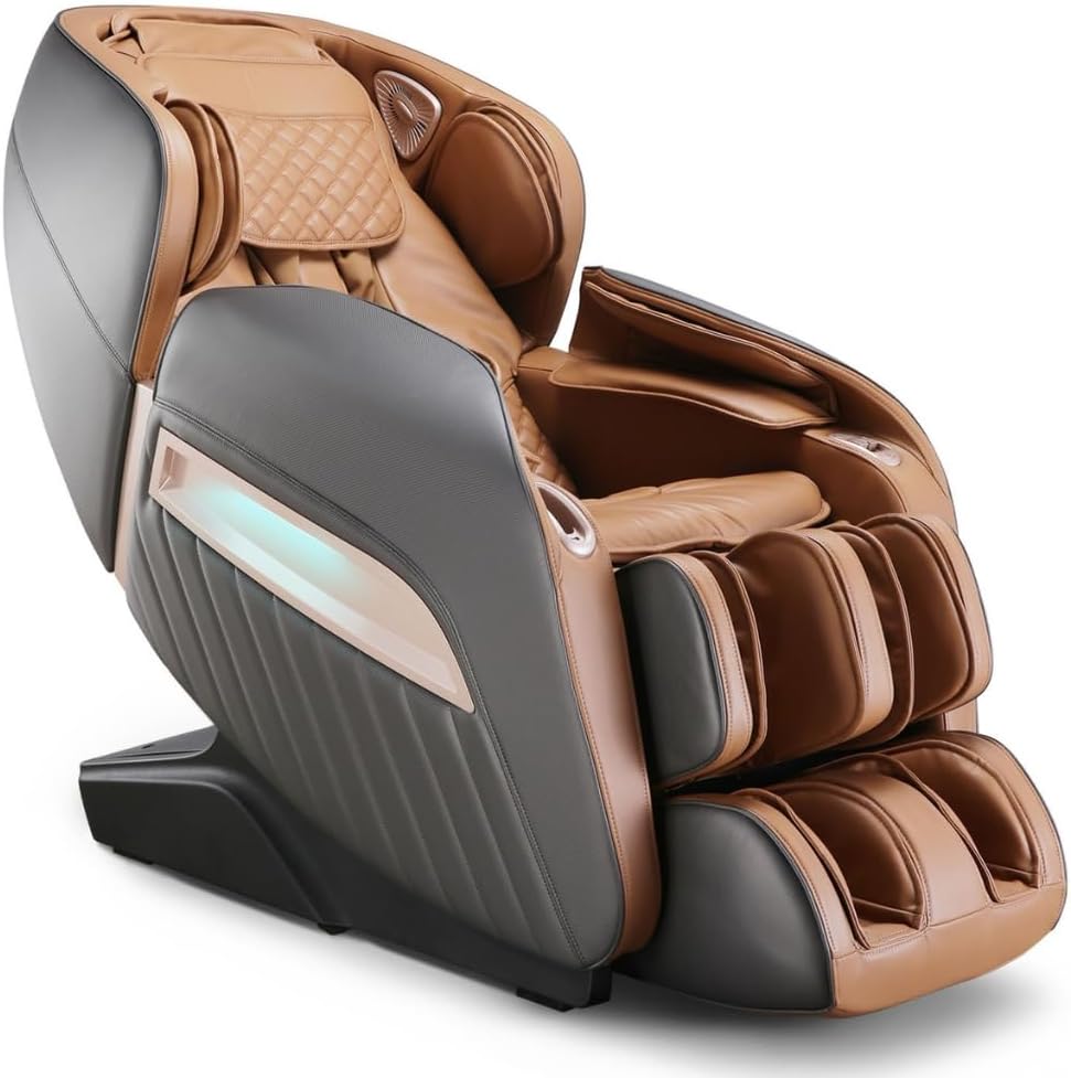 Aspria Massagestühle, Grau, Massagesessel A350BR - 12 Massageprogramm, 24 Airbags Shiatsu Zero-Gravity elektrischer Massagestuhl