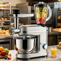 pealiritansemen Knet- & Rührmaschinen, Schwarz, 5-In-1 Küchenmaschine Mit 5, 5-Liter-Edelstahlschüssel, 6 Geschwindigkeitsstufen