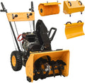 Tidyard Schneefräse, 560 mm, Schwarz, 4-in-1 Benzin-Schneeräumer mit 6, 5 PS, 2-stufiges Gebläsesystem, Räumbreite
