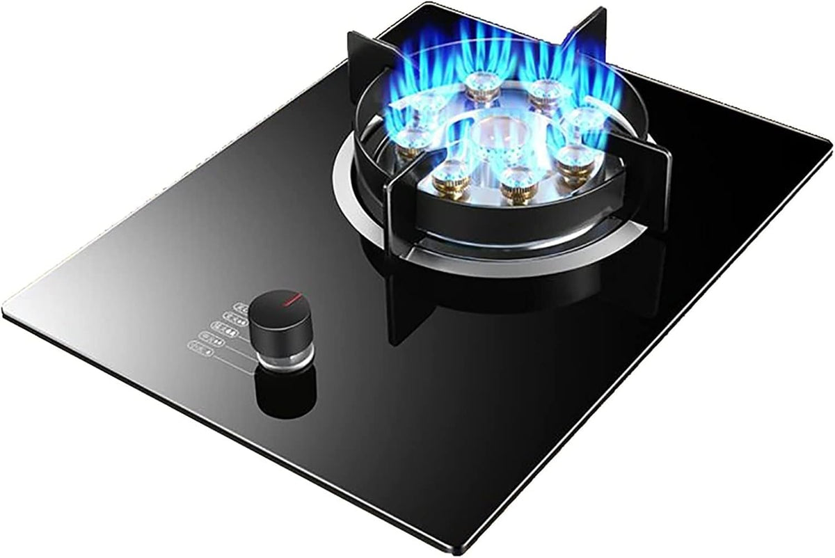 ZXFF Gasherd, 7.2kw, 33 cm, Transparent, Eingebauter Gaskocher, Neun-Kammer-Flamme Wok-Brenner, Verdicktes Gehärtetes Glas (mit Flammensicherheit