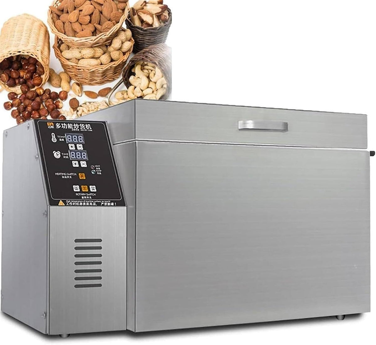 ZJLZJLO Kaffeeröster, Edelstahl, Schwarz, Elektrischer Nuss- Und, Antihaftbeschichtet, Timer