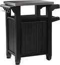 Keter Beistelltisch, 90 cm, Silber, BBQ Unity, Graphit, L 70 x B 54 x H, wetterfest, Arbeitsplatte aus Edelstahl
