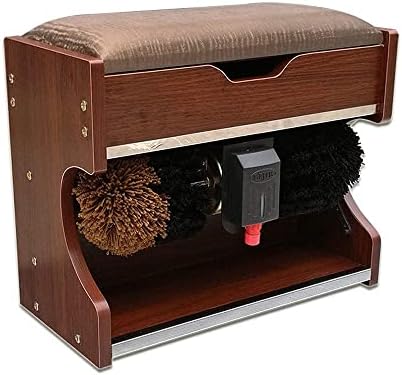 YANYUESHOP Schuhputzsets, 50 x 23 x 42 cm, Holz, Braun, Schuhputzmaschine Automatische Induktions-Schuhputzmaschine
