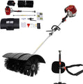 UESUENYENS Schneefräse, 1.25 kW, 51 cm, Schwarz, 52CC 2-Takt Kehrmaschine Benzin Motorbesen mit Schutzbrille, Bürstenbreite Schneeräumer