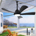 DTSDWA Deckenventilator, Weiß, Outdoor mit Beleuchtung IP65 Wasserdicht Lampe