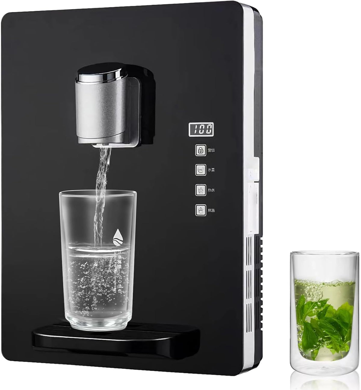 Wasserspender, 2200 W, Schwarz, Wandmontage, mit Elektronischer Kindersicherung, Schnelles Aufheizen in 3 Sekunden