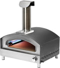 Forneza Pizzaofen, Schwarz/Silber, Forno 16 Gas mit 4 Extras - Outdoor mit zusätzlicher, Brot & Focaccia usw