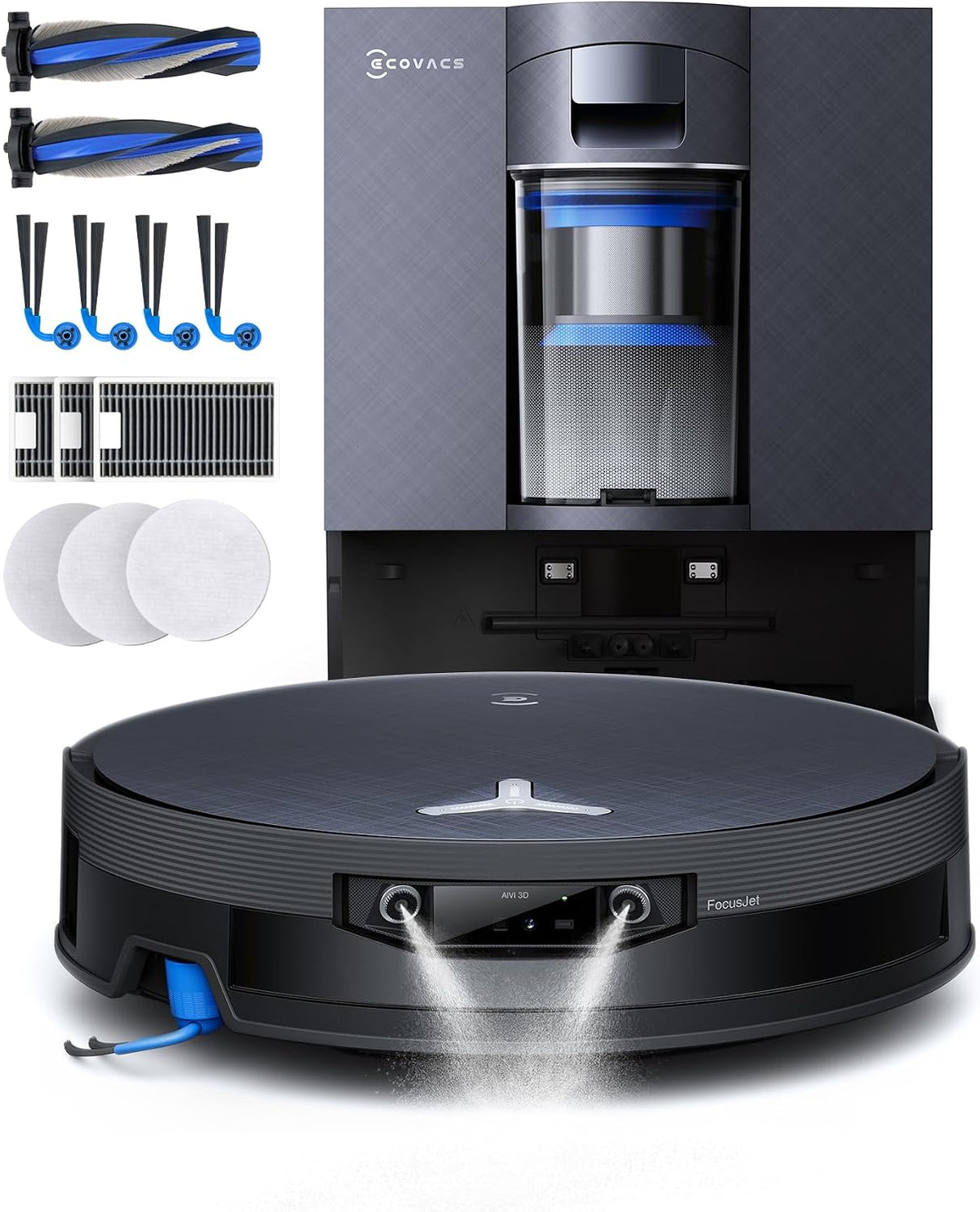 ECOVACS Saugroboter, Schwarz, mit Wischfunktion X12 OMNICYCLONE Care Complete