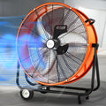 Industrieller Bodengebläse, Weiß, Bodenventilator, 4 Geschwindigkeiten, Hochleistungs-Luftzirkulator, verstellbare Neigung