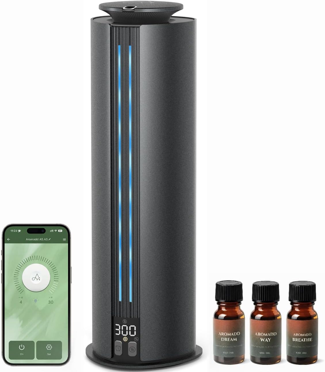 Aromadd Duftöldiffusoren, 1700 m, Schwarz, ² Hotel Collection Diffuser, tragbarer wasserloser Diffusor, 100 ml Duftluftmaschine für Zuhause