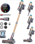 SMOTURE Staubsauger, 600 W, Schwarz, Akku- 50000Pa/ /65Min, kabellos, selbststehend und selbstlade, Teppich & Hartboden