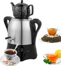 Kaffeemaschine, 2000 W, 3 L, Silber, Elektrischer Teebereiter, Edelstahl & Keramik Teekanne mit Warmhaltefunktion
