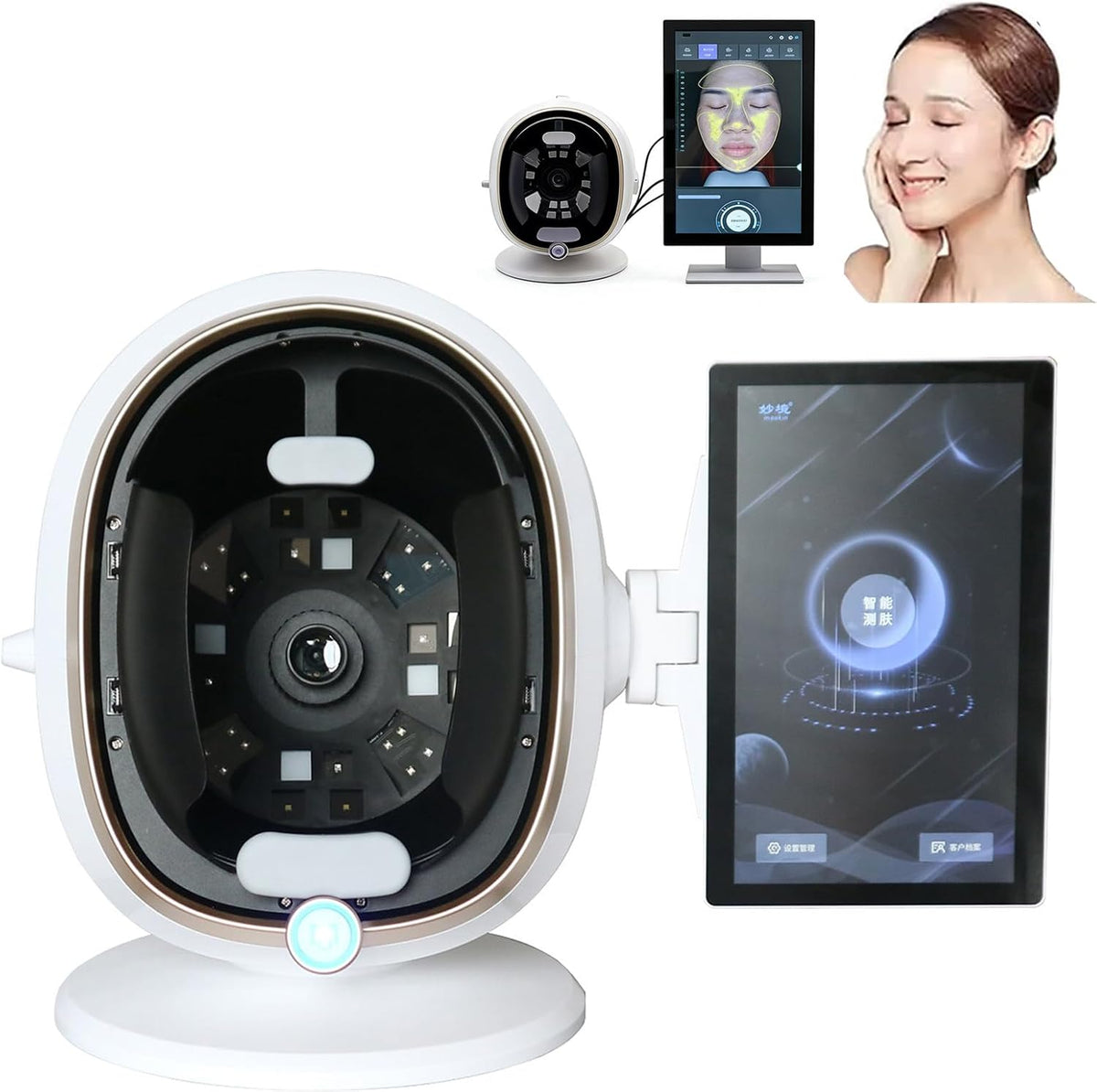 ZHZWwansuGE Prüflampen & Analysegeräte, Weiß, Intelligenter Hautanalysator 13, 3″/21, 38 Mp HD Pixel, 8 Spektralanalyse-Typen