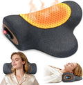 HMEEN Nackenmassagegeräte, Schwarz, Wiederaufladbares 3-in-1-Nackenmassagegerät mit Wärme-, Vibrations- und Lufttraktion