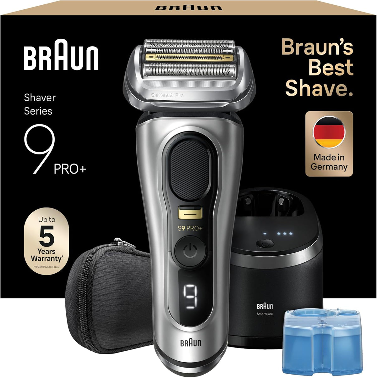 Braun Elektrorasierer, Braun/Silber, Rasierer Herren Elektrisch Series 9 Pro+, 9567cc, Silber, 5+1 Scherkopfelemente
