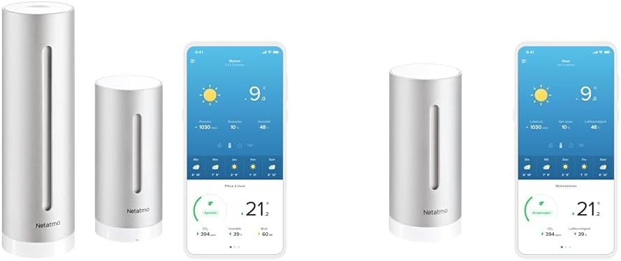 Netatmo Tablet, Silber, Smarte Wetterstation mit Wandhalterung - WLAN, Funk, Innen- und Außensensor & Zusätzliches Smartes Innenmodul
