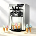 Furvveerr Eismaschine, 2200 W, 28 L, 6 L, Schwarz, Kommerzielle, Kommerzielle Soft, Gewerbliche Eiscrememaschine mit 3 Aromen & 2 x & LED-Panel