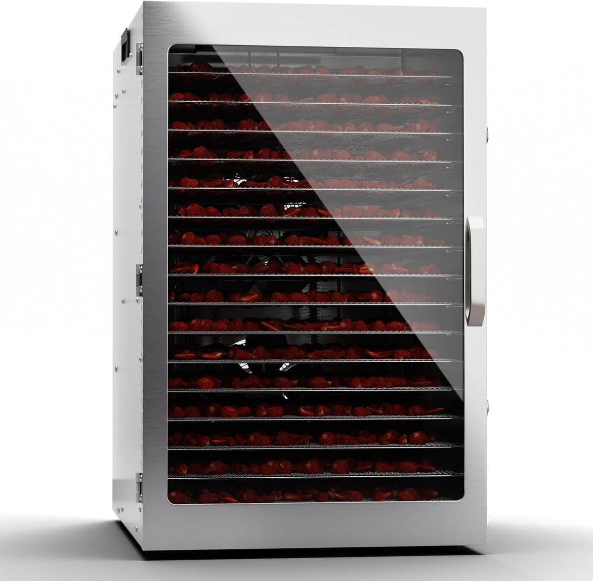 Klarstein Dörrautomaten, 2000 W, Silber, Dörrgerät, Dörrautomat für Gemüse, Obst, Pilze & Fleisch, Edelstahl-Dörrautomat