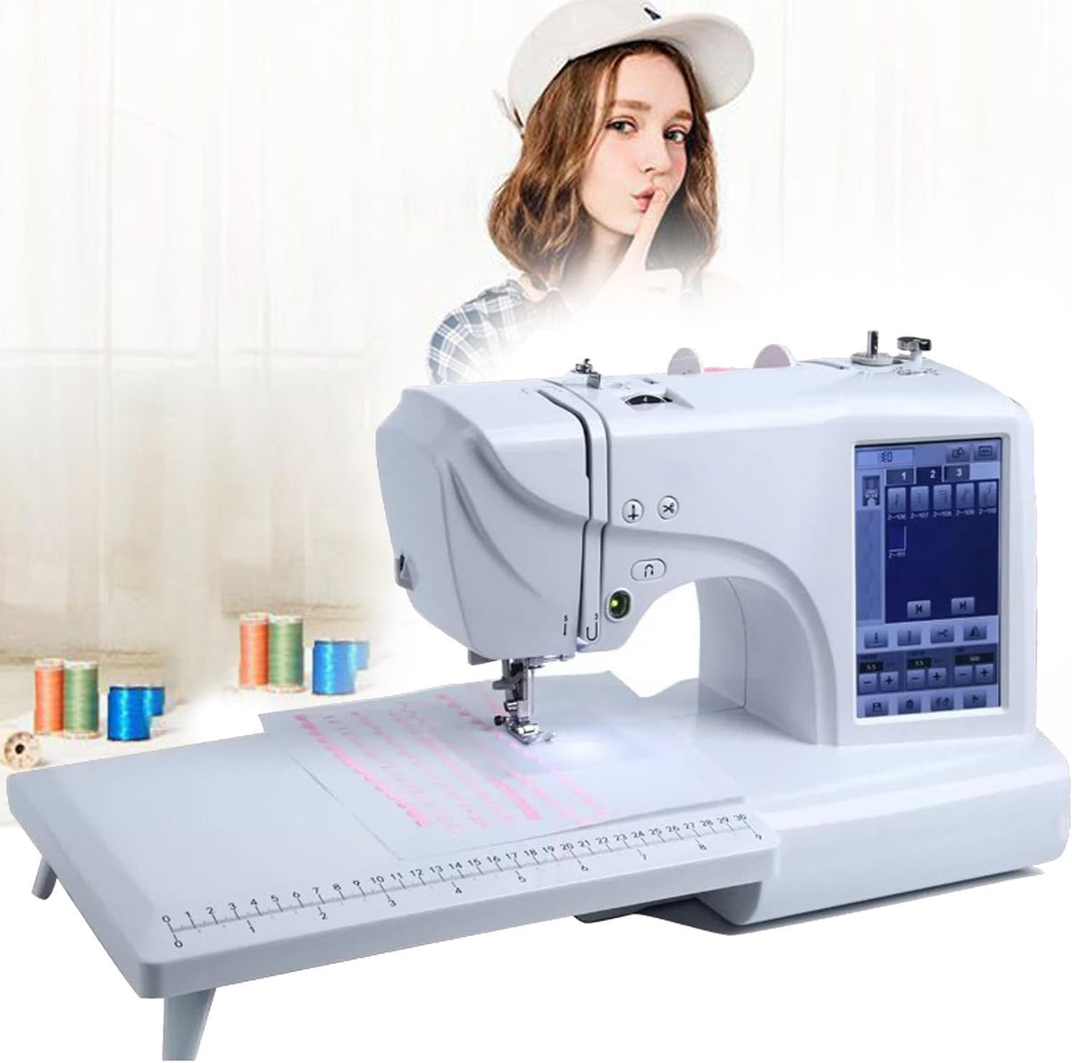 Qiang Elektronisch gesteuerte Nähmaschinen, Grau, Stickerei-Quiltmaschine, Stickmaschine, Automatische Nähmaschine