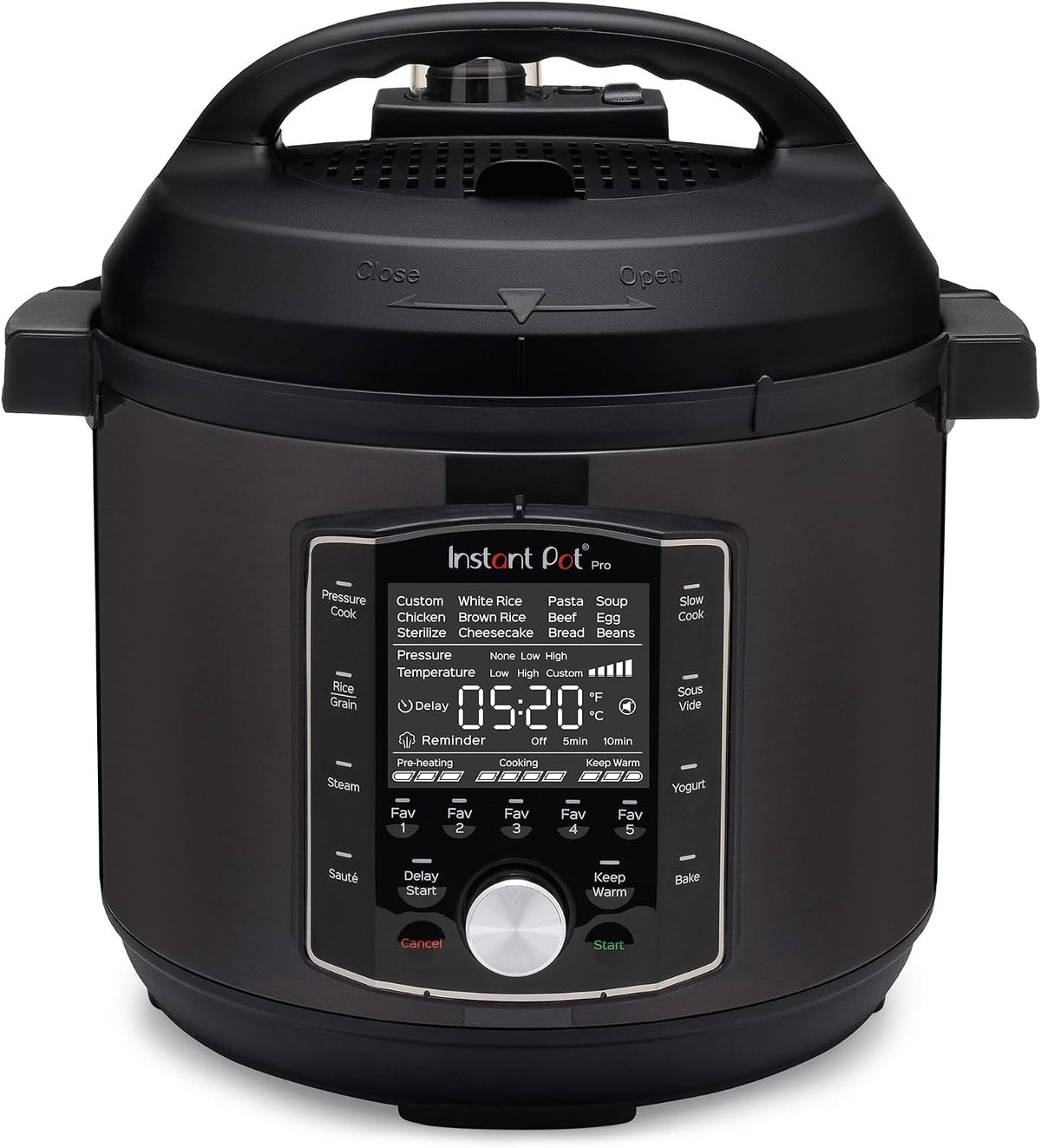 Instant Pot Multikocher, 1200 W, 7,6 L, Silber, Pro 10-in-1-Elektro-, Schnellkochtopf, Schongarer, Reiskocher, Dampfgarer