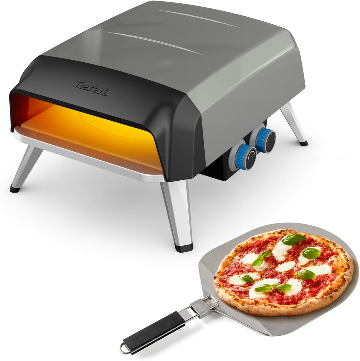 Tefal Pizzaofen, Schwarz, Pizza Pronto Gas- für den Außeneinsatz, bis 400 °C