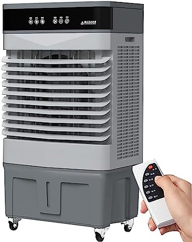 ZHANGXAO Klimaanlage, Schwarz, Verdunstungskühler mit Fernbedienung, tragbares Industrie-Klimagerät, 120 ° Oszillation
