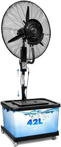 HURUMA Gewächshaus, 200 cm, 65 cm, Weiß, Gewerblicher Nebelkühler Ventilator, 3 Geschwindigkeiten 90° Oszillation verstellbare Höhe 160